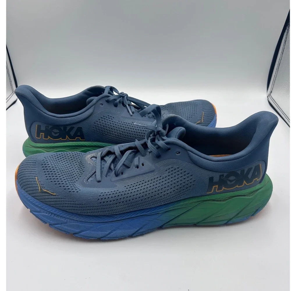 Hoka Arahi 7 Mens 12.5 D Blue Graphite Green Moss Running Shoes 1147850 TDS